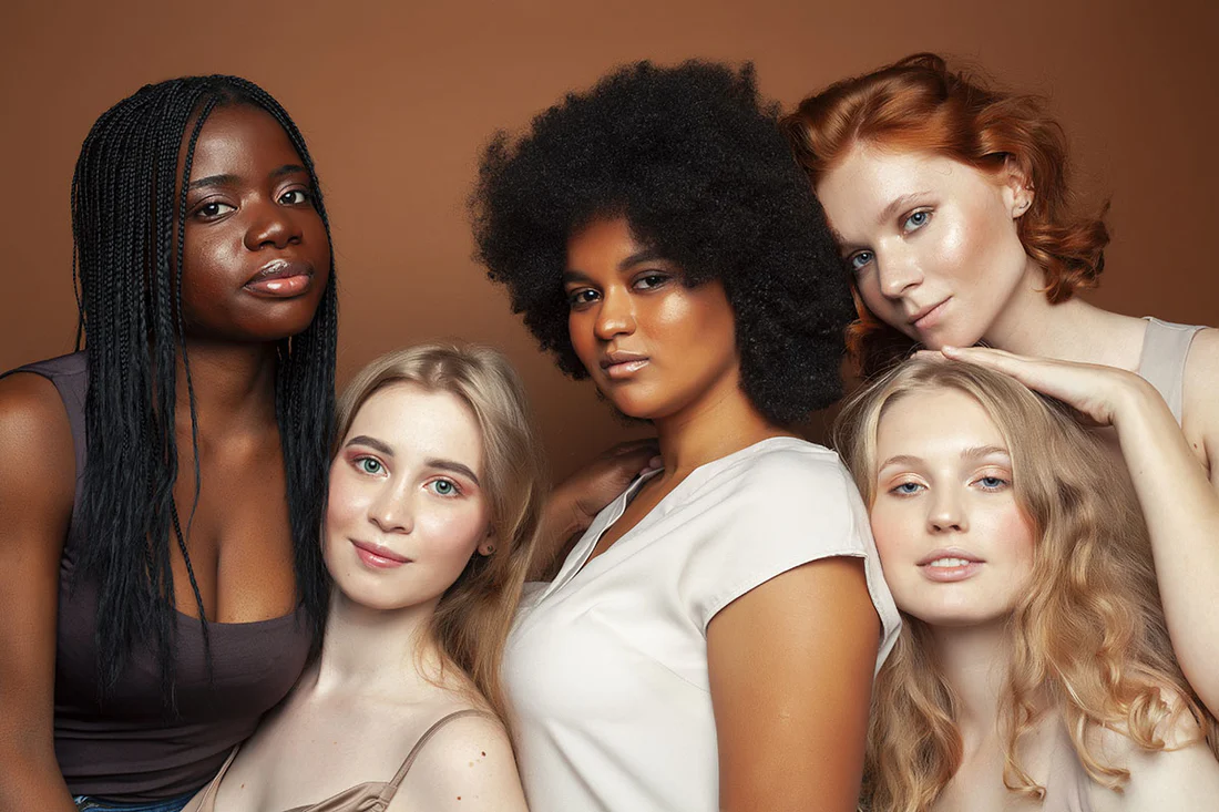 5 women with beautiful skin